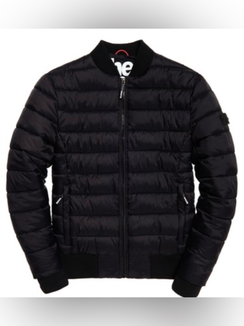 Superdry Black Quilted Puffer Bomber Jacket - M (runs a bit small)